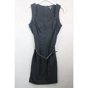 OXOX Black Sleeveless Stretchy Dress-Belted-Size 9/10-Goth-Witchy